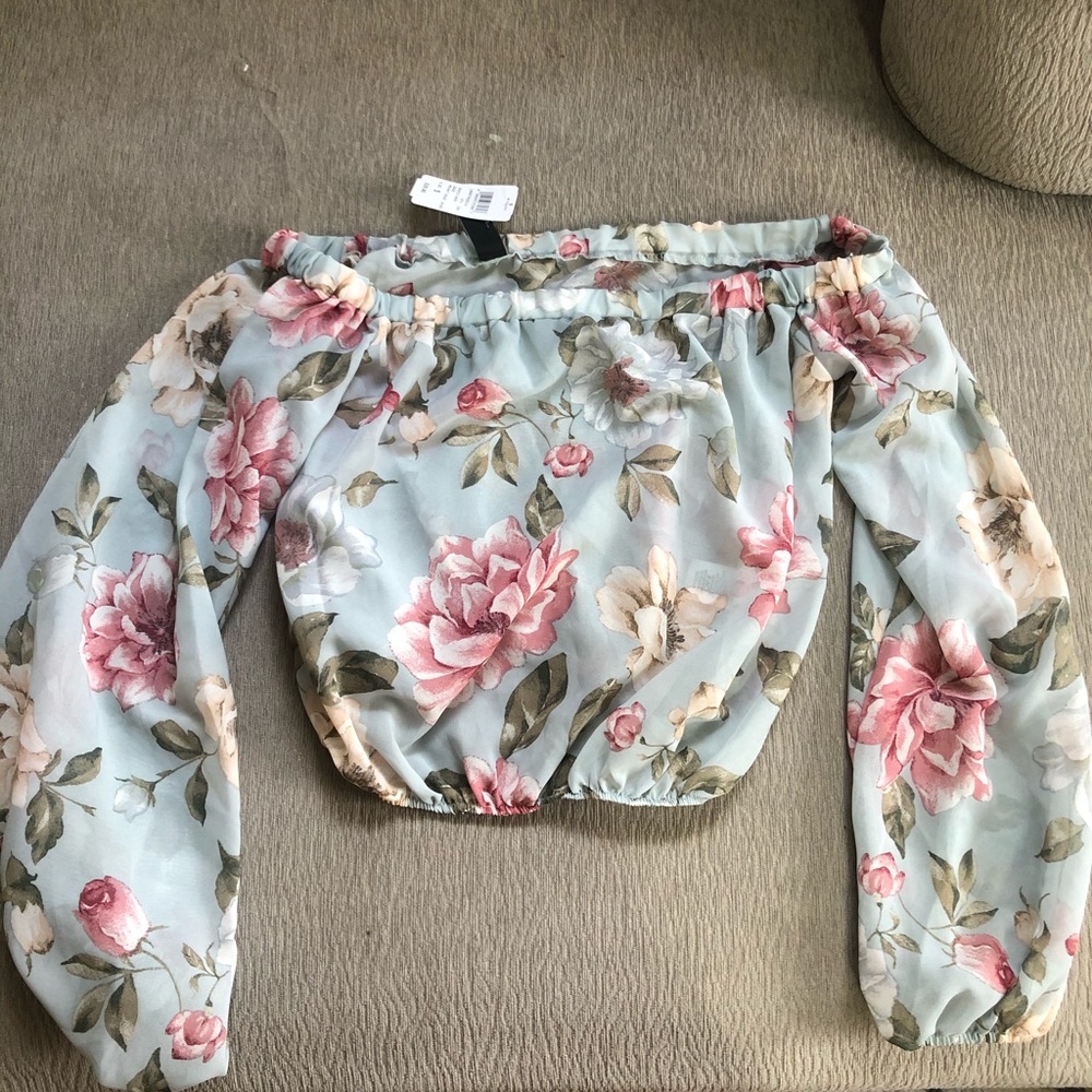 Mint floral top